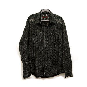 Men's Rock 47 Long Sleeve Shirt Long Horn Print